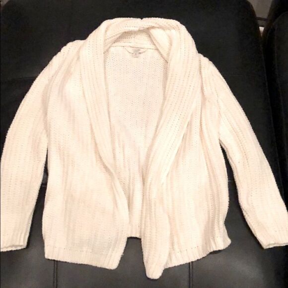 Cream open front sweater size small 7/8 - Picture 1 of 11